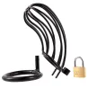 Generique Cage de Chasteté en métal Grille 12 x 3.5cm Anneau 50mm Noir